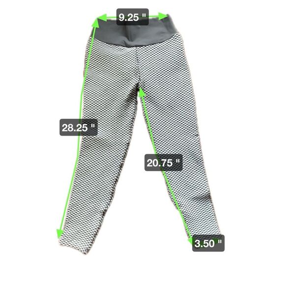 SHEIN Pack of 2 Athletic Bottoms Black Bike Shorts Gray White Textured Leggings - Picture 6 of 10